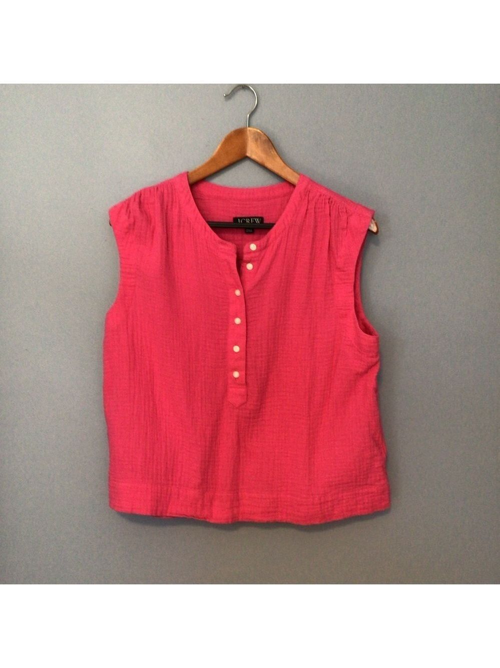 J. Crew Cora Soft Gauze Sleeveless Button-Front Top – Medium - Picture 2 of 9
